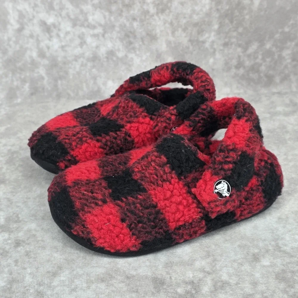 Crocs Little Kids Classic Cozzzy Slippers Buffalo Plaid Size C9
